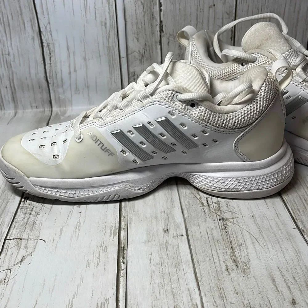 Adidas Court Jam Bounce Womens Tennis Shoes White Silver‎ Sneakers G26834 US 8.5